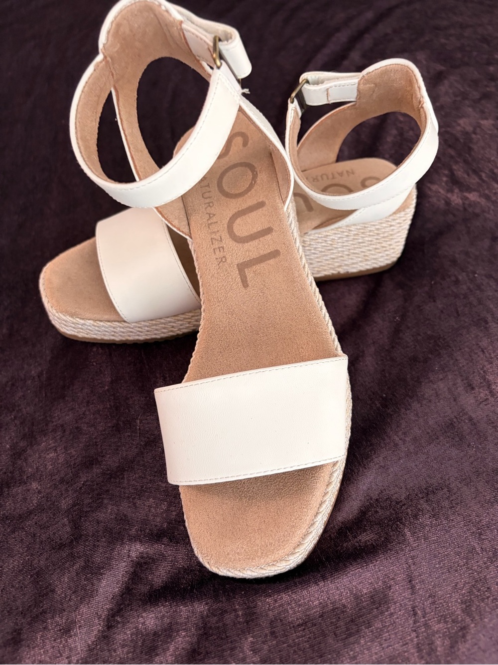 Naturalizer Cream Espadrille Wedge Sandals